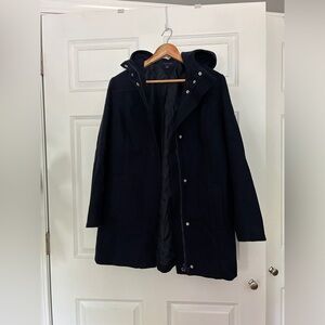 Hooded Tommy Hilfiger wool coat, size medium